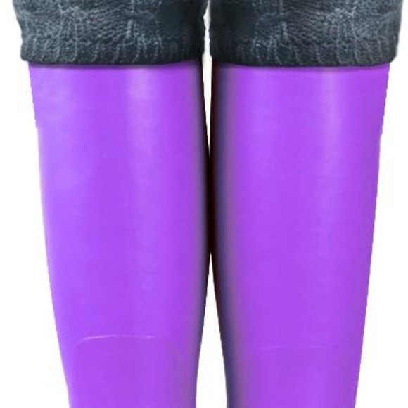 NWT Amazon Women's Fleece Cable Knitted Liners Rain Boot Socks, Grey, size M - Picture 5 of 5